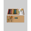 COLOURING BOOK - Tri-Fold Kraft Coloring Kit with 24 Pencils - Image 3