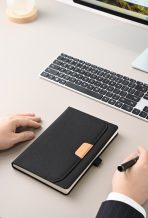 RPET NOTE - Eco-Friendly A5 Notebook with 96 Sheets, Pocket, and Pen Holder - Image 2