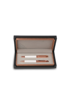 EXQUISITE PEN SET - Luxury Brass Roller and Ballpoint Pen Gift Set with Elegant Design - Image 3
