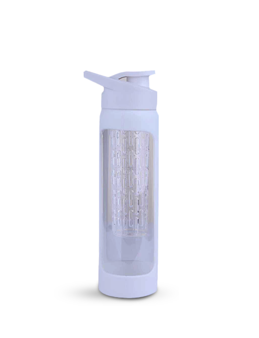 glassy_e7013_3 GLASSY - 550ml Single Wall Fruit Infuser Glass Bottle with Silicone Cover - Image 1