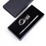 HANDY PEN PLUS - Elegant Twist Pen with Hand-Shaped Holder and Brass Stand