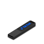SLIM LIGHT USB BLACK 32GB – Metal Logo-Engraved Flash Drive with LED Light