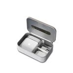 UVC STERILIZER ORGANIZER - Eco-Friendly Bamboo Desktop Organizer with Wireless Charger