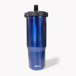 EXPLORER Powder Coating - Versatile 900ml Recycled Stainless Steel Mug with Straw