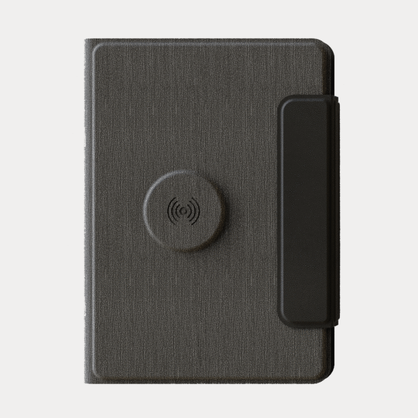 FLAPNOTE POWER – Elegant PU Notebook with 64 Sheets & Built-In 5000mAh Wireless Charging Power Bank for On-the-Go Productivity - Image 3