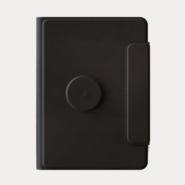 FLAPNOTE POWER – Elegant PU Notebook with 64 Sheets & Built-In 5000mAh Wireless Charging Power Bank for On-the-Go Productivity - Image 4