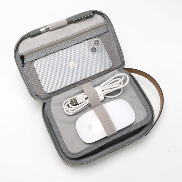 RPET TECH POUCH – Compact Water-Resistant Travel Organizer with Padded & Mesh Compartments for Gadgets and Cables - Image 14