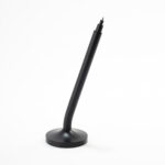 DESK MAGPEN – Sleek Matte Black Aluminum Roller Pen with 0.7mm Blue Ink & Matching Stainless Steel Base