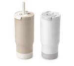 SIPORA | 600ml Steel Straw Coffee Mug with Non-Slip Grip
