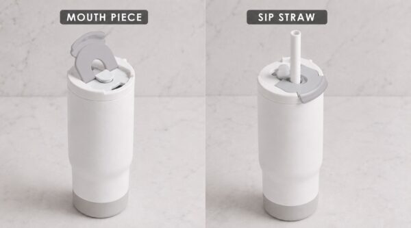 SIPORA | 600ml Steel Straw Coffee Mug with Non-Slip Grip - Image 11